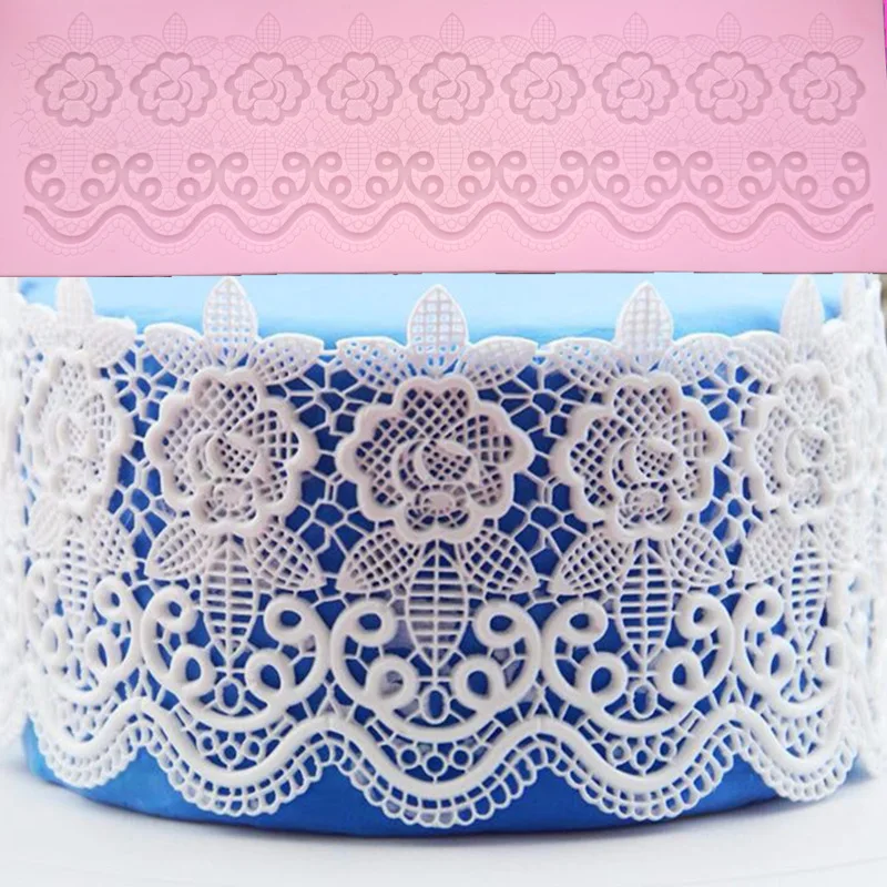 332*105mm lace Flower silicone lace mold fondant mold cake decorating tools chocolate gumpaste