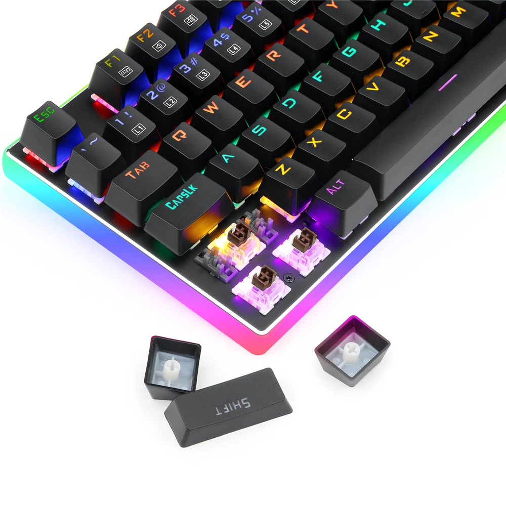 Проводная Механическая игровая клавиатура Redragon K577R с радужной подсветкой, алюминиевая основа, 104 стандартных клавиш Teclado Gamer, плавающая игра для ПК
