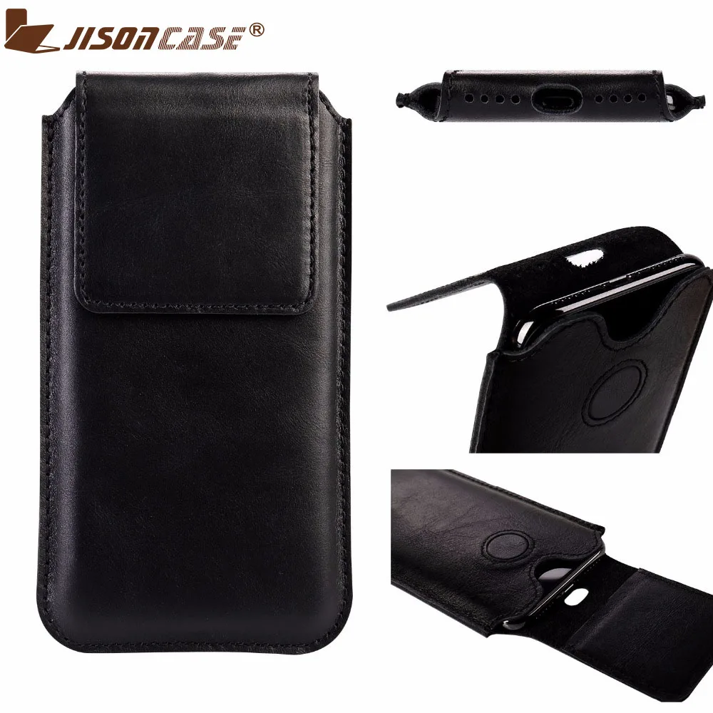 Jisoncase, телефонная сумка для iPhone 7/7 Plus из натуральной кожи сумка для iPhone 8/8 Plus рукав чехол Магнитная крышка Бизнес