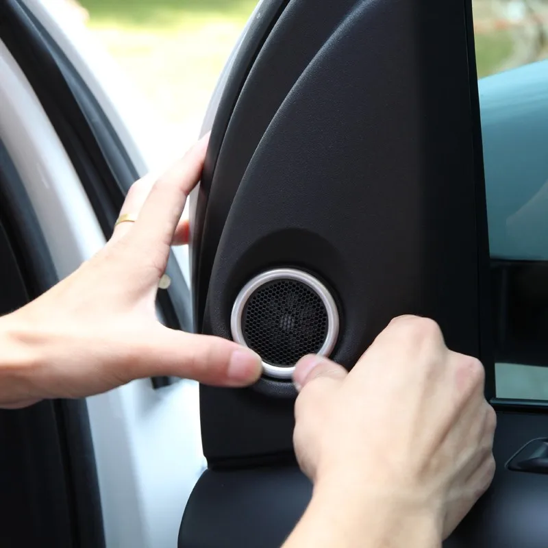 Car Door Stereo Speaker Audio Decoration Ring Trim 2pcs For Land Rover Freelander 2 Car Door Stereo Speaker Audio Decoration Ring Trim 2pcs For Land Rover Freelander 2