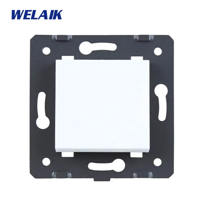 Welaik Кнопка 1Gang2Way переключатель Комплектующие для самостоятельной сборки производитель стене выключатель белый кристалл Стекло Панель AC 110-250 В a712W - Цвет: White