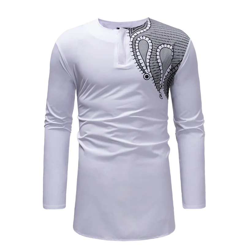 Africa Clothing Mens Hipster African Dashiki Longline T Shirt 2022 Brand New Paisley Print African Clothes Men Hiphop Streetwear Tee Shirt Homme african culture clothing Africa Clothing