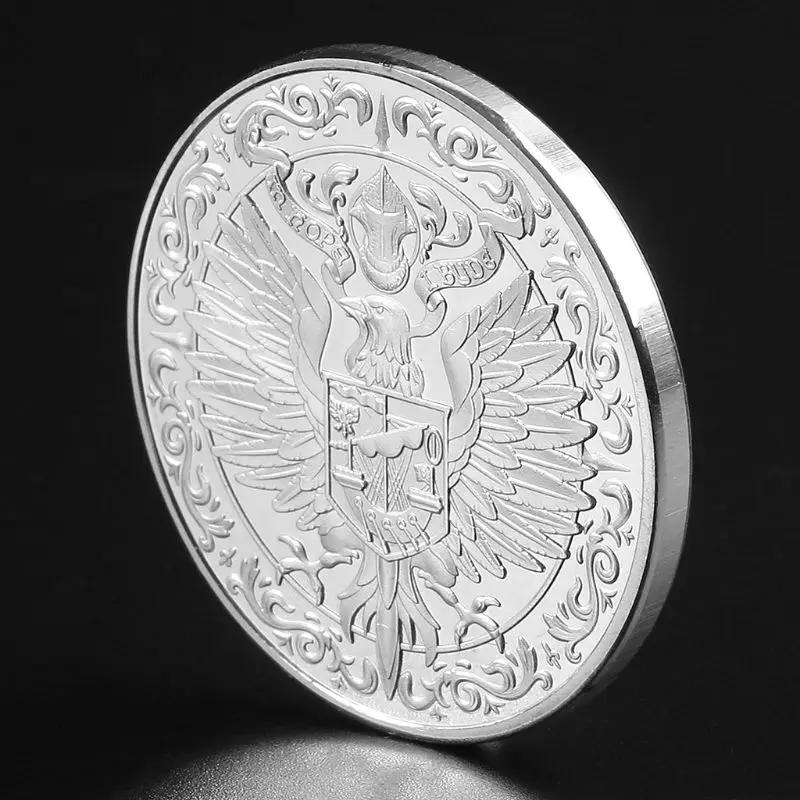 Средневековая памятная монета Европейского рыцаря Посеребренная сувенирная