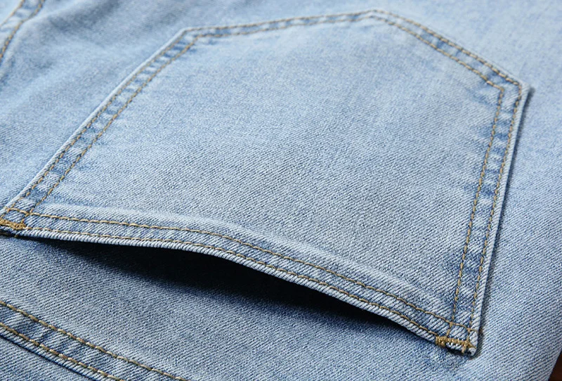 2018 высокое уличный стиль Для мужчин s джинсы светло голубой цвет эластичные уничтожены Рваные джинсы сломанной панк Брюки Slim Fit Хип-хоп