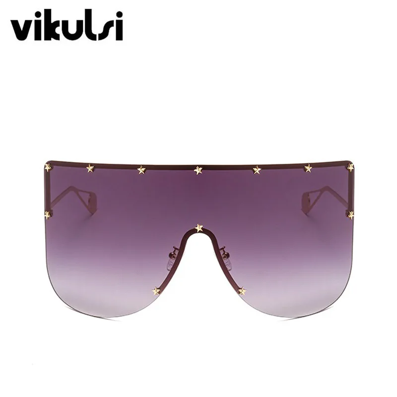 

2019 Star Luxury Square Sunglasses Women Brand Designer Rimless Oversized Sun glasses Men Windproof Goggle Shield Glassees UV400