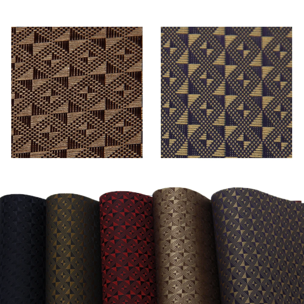 

New 20*34cm Plaid Jacquard Faux Synthetic Leather Fabric DIY Garment Bows Bag Shoes Wallet Phone Case,1Yc7078