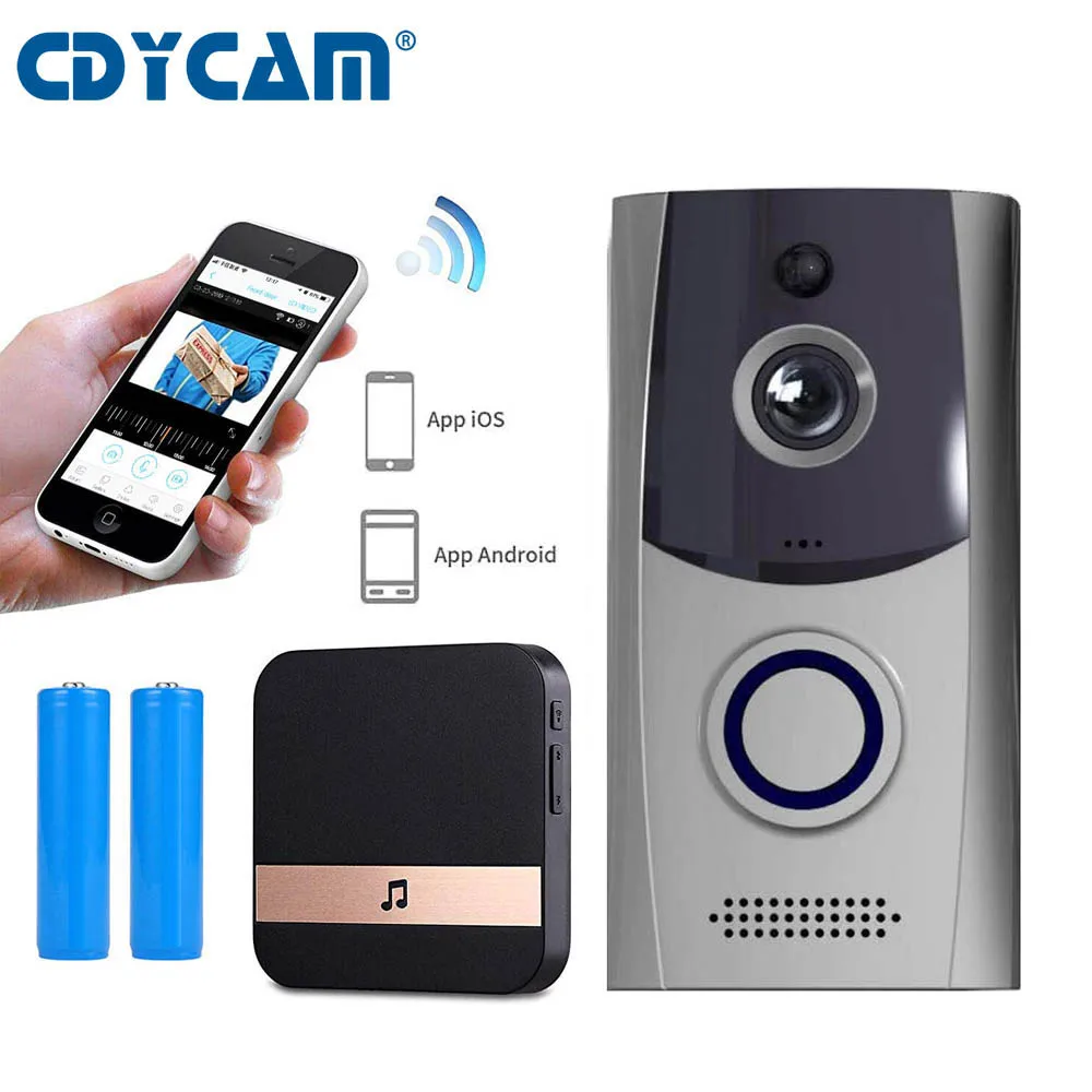 

CDYCAM Waterproof Video Wifi Doorbell Intercom Alarm for Home Villa Wireless Video Door phone Use Battery Doorphone Camera 720P