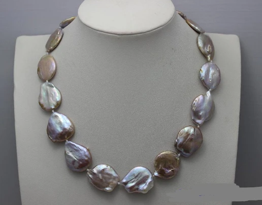 

ddh001568 Natural color purple Freshwater pearl necklace 18-20mm 17" 28% Discount (A0513)