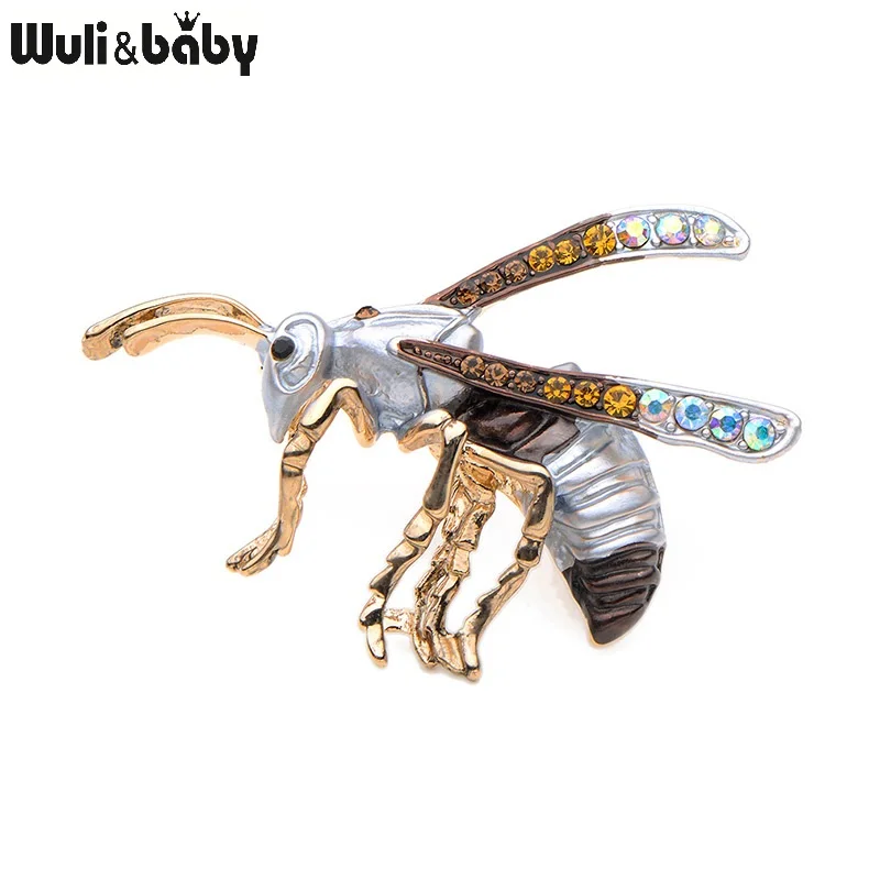 

Wuli&baby Rhinestone Enamel Bee Brooches For Women And Men Alloy Coffee Enamel Insects Party Weddings Banquet Brooches Gifts