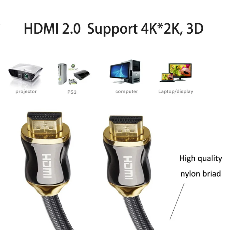 HDMI кабель HDMI к HDMI кабели HDMI 2,0 4k 3D 60FPS кабель для HD tv lcd ноутбука PS3 проектор компьютерный кабель 1 м 1,5 м 2 м 3 м 5 м 10 м