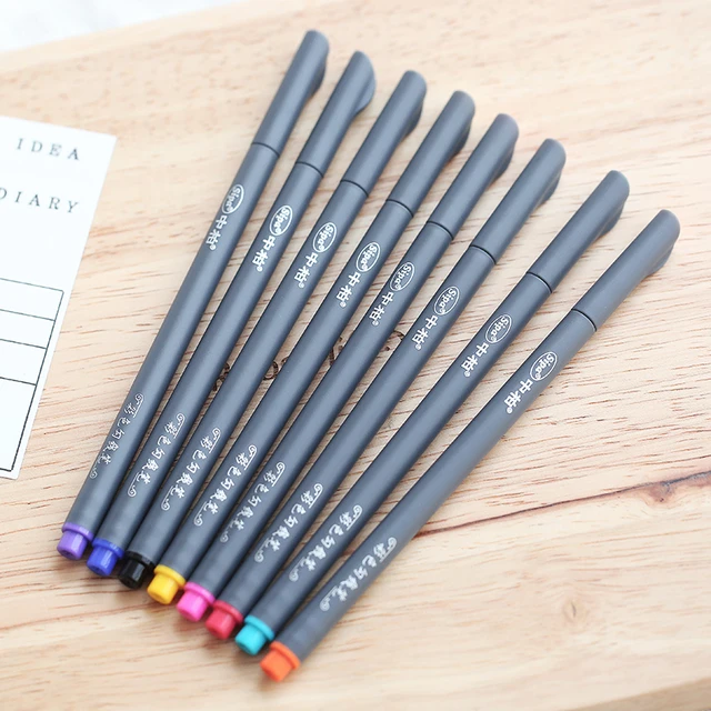 10 Color Fine Colored Line Pencil Stroke Pen 0.38mm Fiber Pen