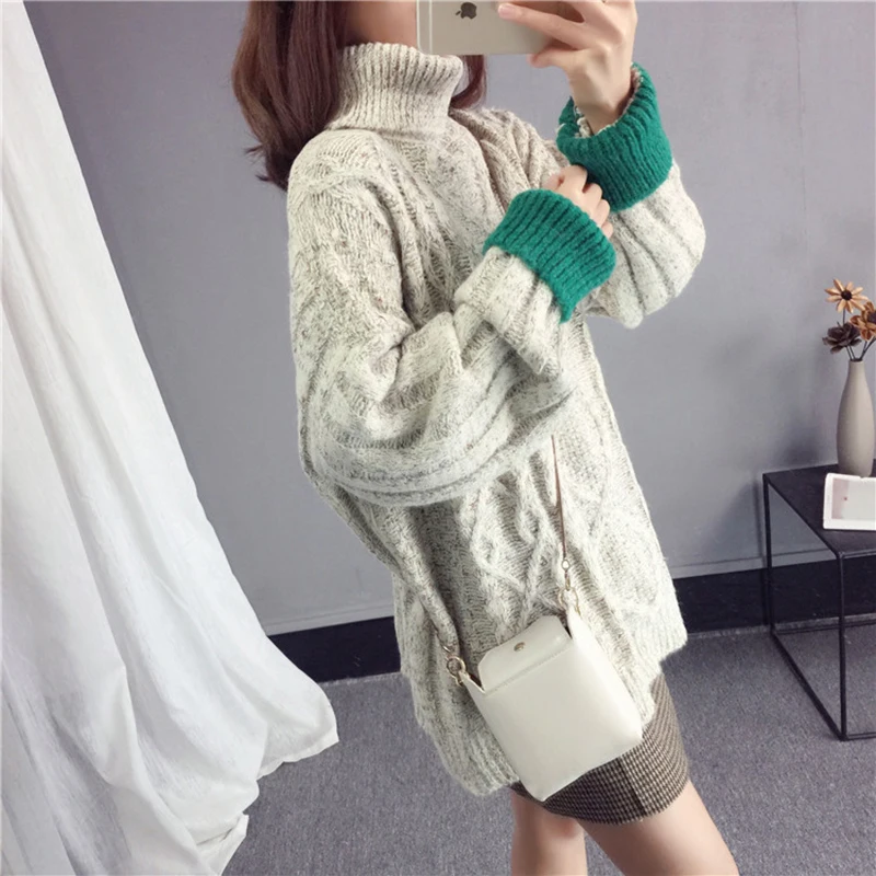 Women Turtleneck Sweater 2018 Autumn Winter New Pullover Tops Female Loose Fashion High Collar Warm Knit Sweater Pullover NO620 Women Turtleneck Sweater 2018 Autumn Winter New Pullover Tops Female Loose Fashion High Collar Warm Knit Sweater Pullover NO620