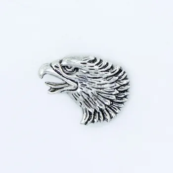 

10pc Metal Concho Freedom Eagle Head Concho Left Antique-Sterling-Silver