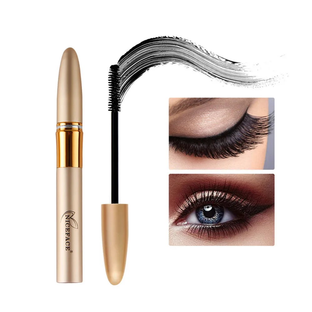 2pcs/set Waterproof 3D Black Mascara Fiber Lash Eyelash Curling Lengthening Cosmetic Eyes Beauty Makeup |