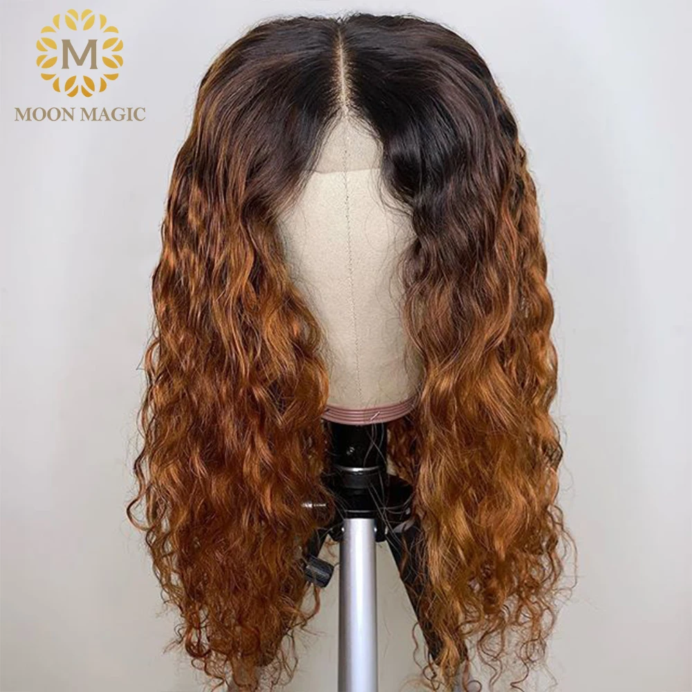 

1B/30 360 Ombre Lace Front Human Hair Wigs With Baby Hair Colored Curly Brazilian Virgin Lace Wig Free Part Ponytail Human Hair