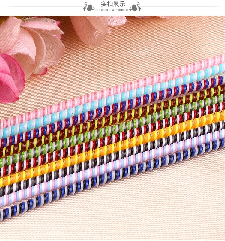 

10pcs/lot Cable Protector Three Colors TPU spiral USB Charger cable cord protector wrap cable winder organizer, Hair ring