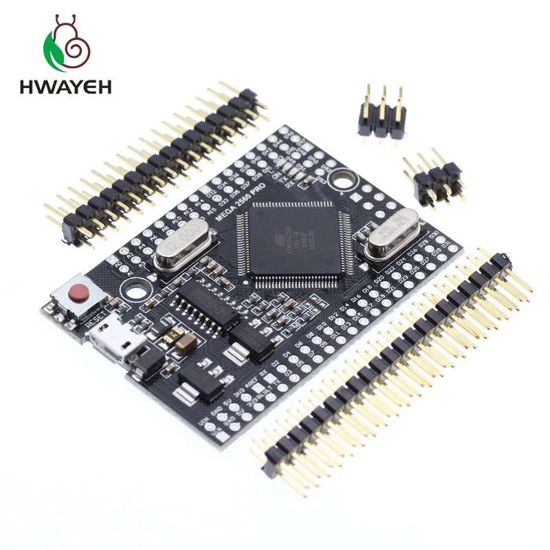 HWAYEH Mega 2560 PRO MINI 5V(встраивание) CH340G ATmega2560-16AU с наконечниками, совместимыми с arduino Mega 2560