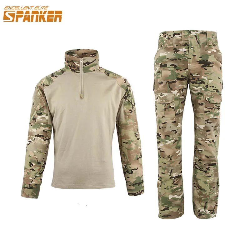 

EXCELLENT ELITE SPANKER Outdoor Army Men's Military Suit Camouflage G3 Tactical Sets Hunting Jungle Combat Male BDU Uniform