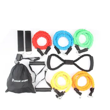 

2017 new 12pcs resistance bands exercise set fitness tube yoga workout pilates for wholesale and free shipping kylin sport