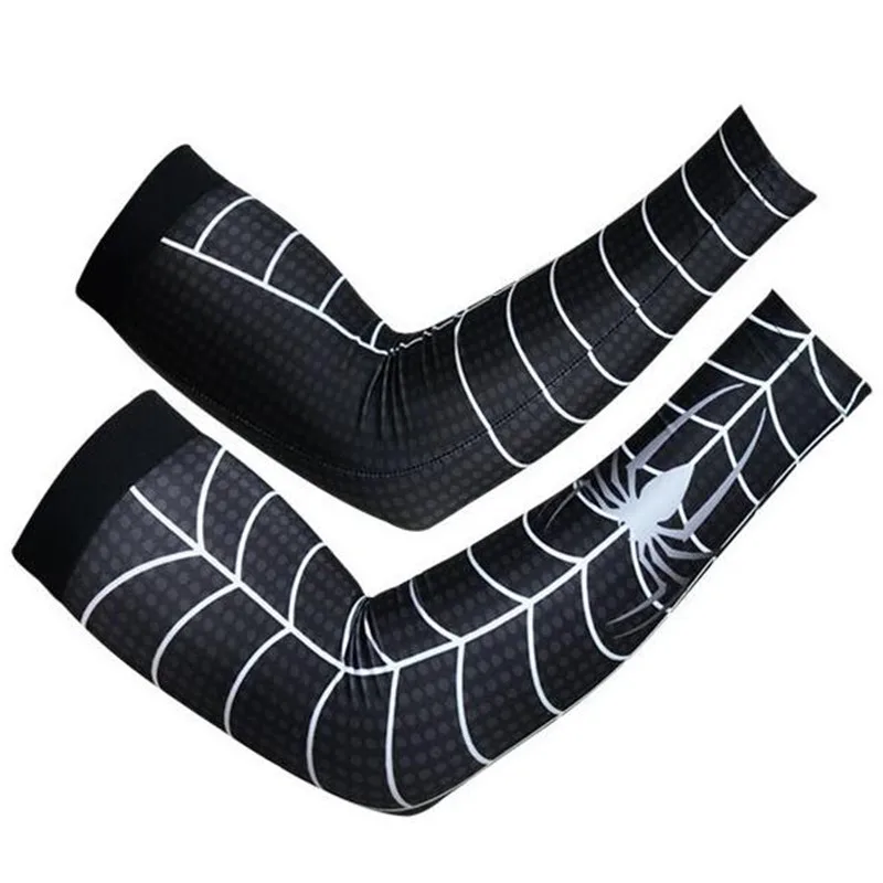 

2019 Hot Sale Summer Sun UV Cycling Gloves Bike MTB Riding Glove Superman Spiderman Arm cuff Sleeves Lycra Bicycle Arm Covers