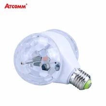 Ampoule à effet de scène LED E27 RGB, boule magique en cristal à rotation automatique 6W 85-265V, éclairage Disco de douche à Double tête