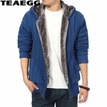 TEAEGG хлопковая стеганая мужская зимняя куртка плюс бархатная манто Homme Hiver с капюшоном теплые мужские куртки и пальто больших размеров AL354