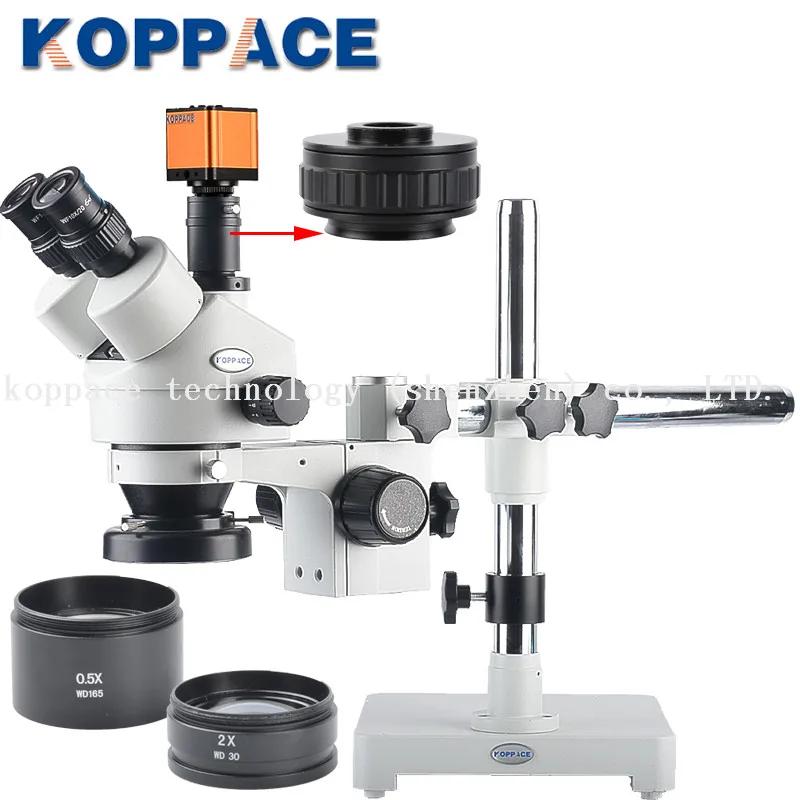 

KOPPACE 3.5-90X Magnification 16MP Industrial Microscope Camera HD HDMI/USB Camera Electron Camera 0.5X and 2.0X Objective