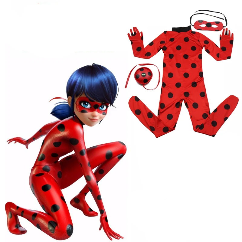 Ladybug Girl Costume Miraculous Kids Cartoon Cosplay Second