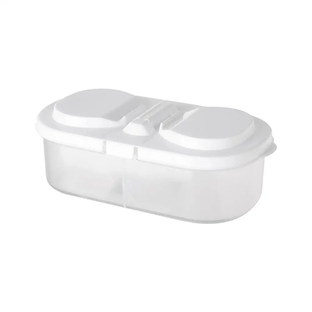 Двойная сетка Еда Кухня контейнер зерна запечатанные банки конфеты хранилище специй коробка с крышкой Кухня хранения аксессуары K20 - Цвет: White