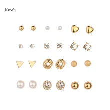 12 пар геометрических жемчужин Персиковое сердце серьги-гвоздики мини милый Фианит, циркон, кристалл серьги-гвоздики для женщин новые серьги ювелирные изделия