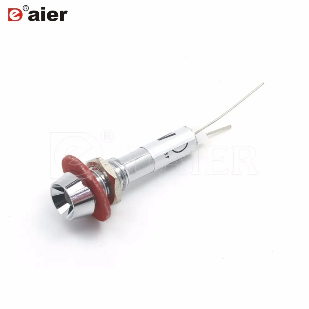 

100PCS 6MM Panel Mounting Metal LED Pilot Signal Lamp Indicator Light With 12V 24V 220V LED Lights XD22-6