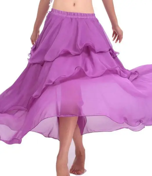 Сексуальный костюм для танца живота, длинная волнистая юбка, платье 10 цветов для танца живота, юбки для танцев - Цвет: Purple