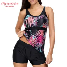 Женский купальник, танкини, купальник с высокой талией, Ретро стиль, купальник с принтом, купальник для женщин, пляжная одежда XXL