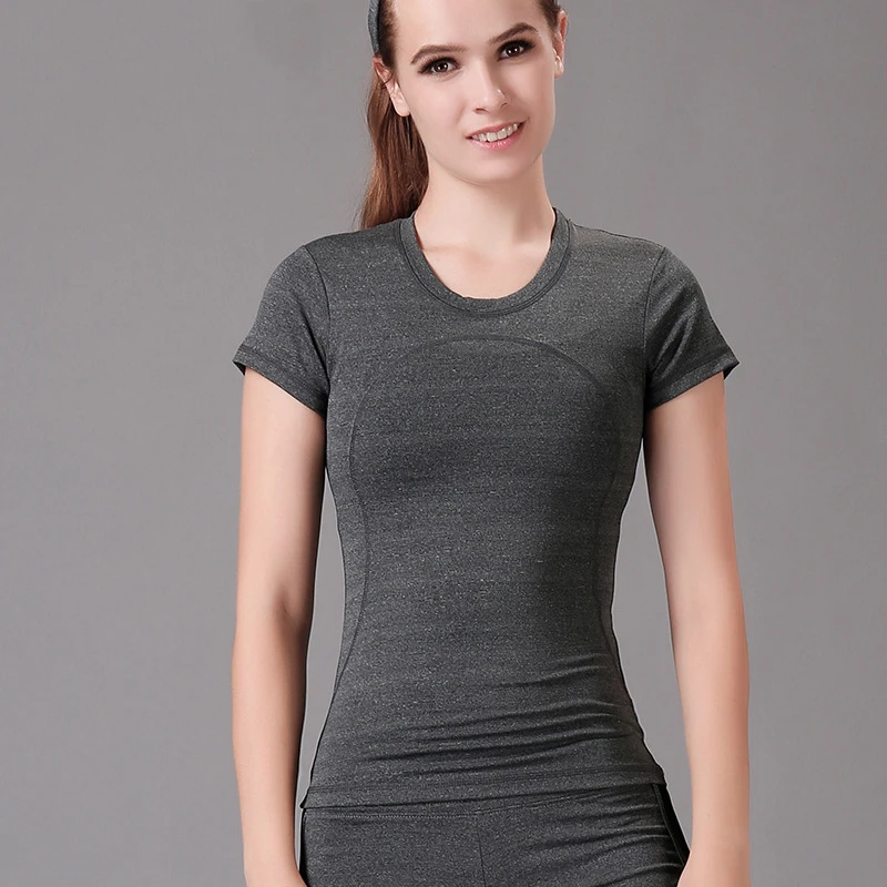 Женская Профессиональная футболка для фитнеса, бега, Спортивная футболка с коротким рукавом, быстросохнущие футболки для пробежек, упражнений, женские топы P008