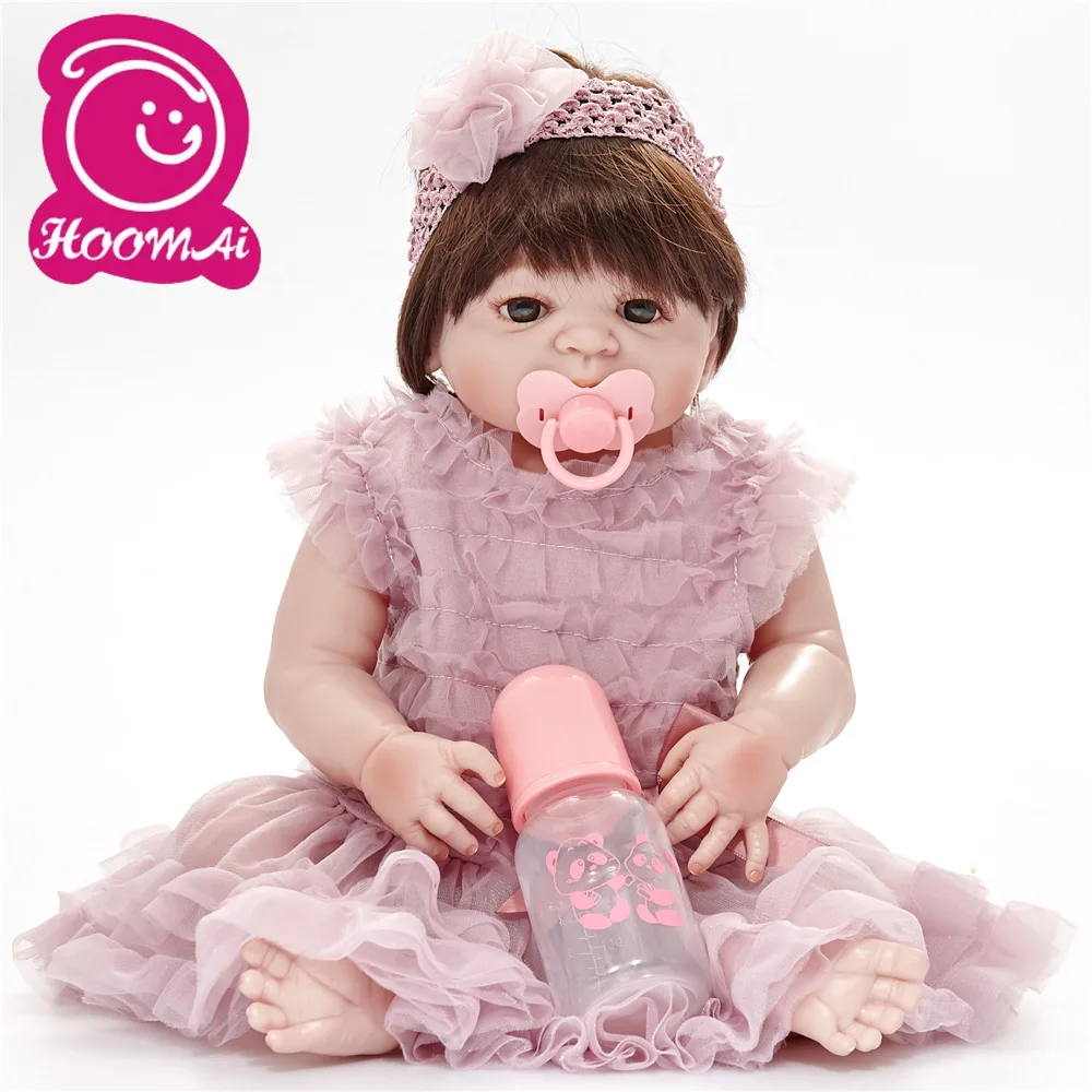 

22'' Lifelike Reborn Bonecas Handmade Silicone Reborn Baby Doll Full Body Vinyl Baby Boy Fashion Children Birthday Gift Toys