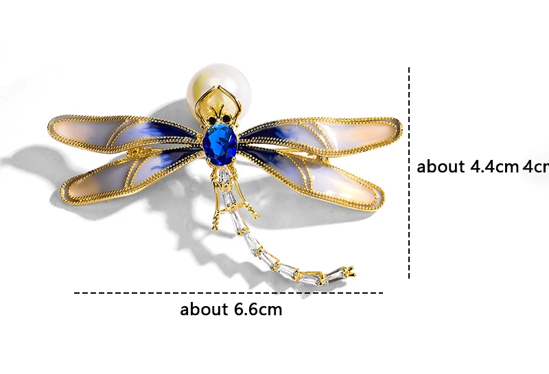Модные Винтажные эмалированные булавки броши с насекомыми для женщин модная жемчужная брошь бижутерия Роскошный аксессуар булавки "Стрекоза" и броши
