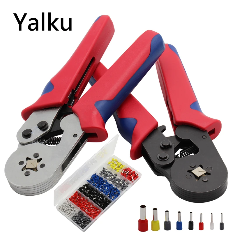 

Yalku Crimper Connectors 0.25-10mm2 Crimping Pliers Set Tubular Terminal Crimping Tools Hand Tool Cold-pressed Terminal Block