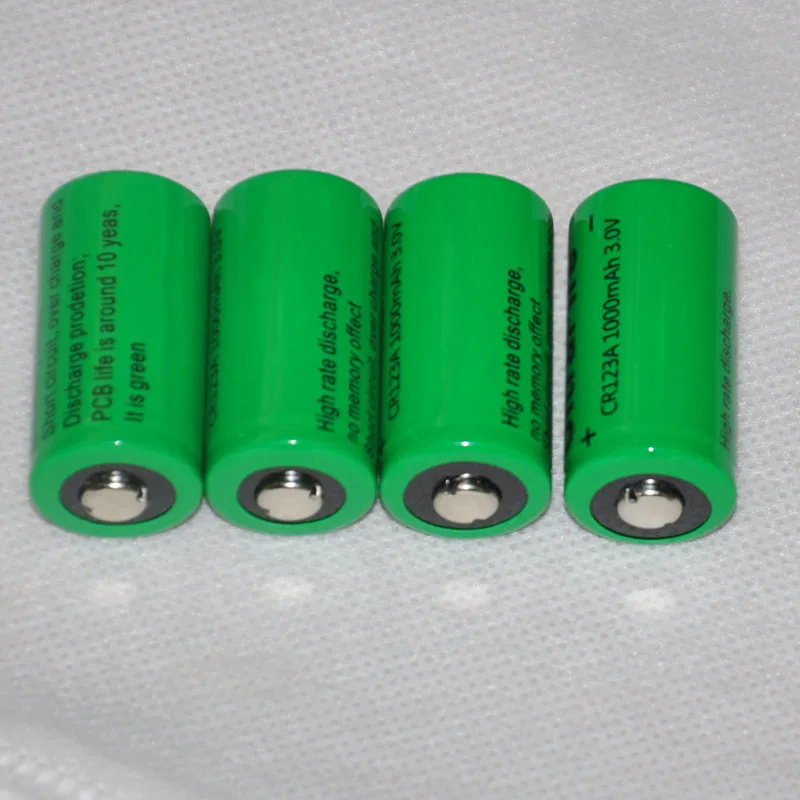 4pcs 3.2v 16340 LiFePo4 lithium ion battery 17335 cell 1000MAH replace 3v rechargeable CR123a CR