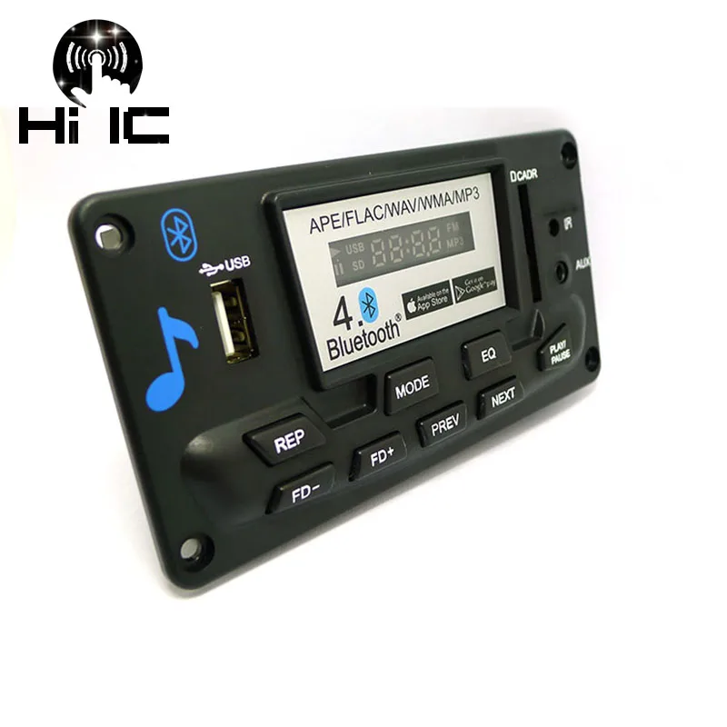 Беспроводной 4 0 Bluetooth аудио приемник APE FLAC MP3 WAV декодер плата синий Iight модуль USB TF