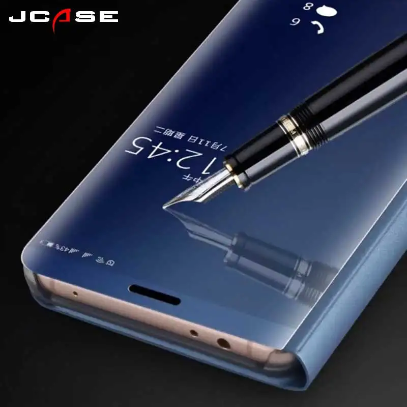 JSASE прозрачный флип чехол для Samsung Galaxy S7 Edge S8 plus S6 + зеркальный смарт кожаный samsung A3 5
