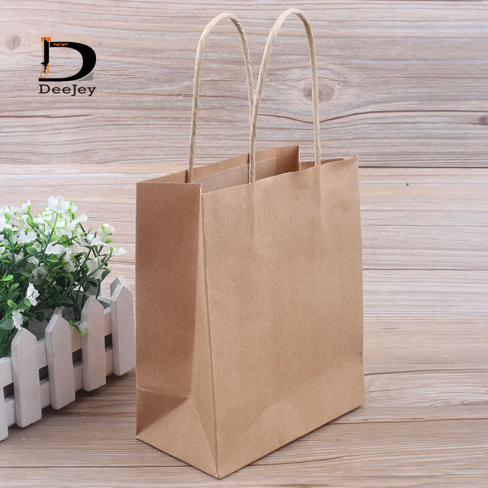 Handmade Elegant 7 color Packaging Bags With Handle 10pcs lot Kraft