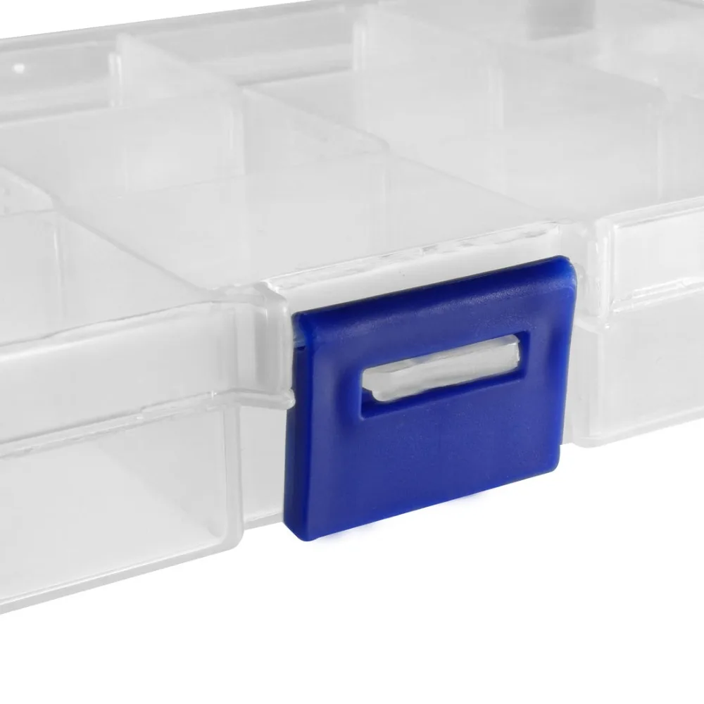 Uxcell 2 шт. коробка для хранения компонентов Регулируемая 10 сетки 15 сетки электронные компоненты контейнеры ящик для инструментов 130x70x22 мм