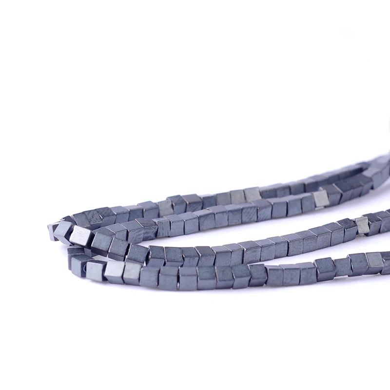 

1pack/lot 2/3mm Natural stone Matte Hematite beads Square shape Loose Top quality Beads for DIY Necklace Bracelet Jewelry Making