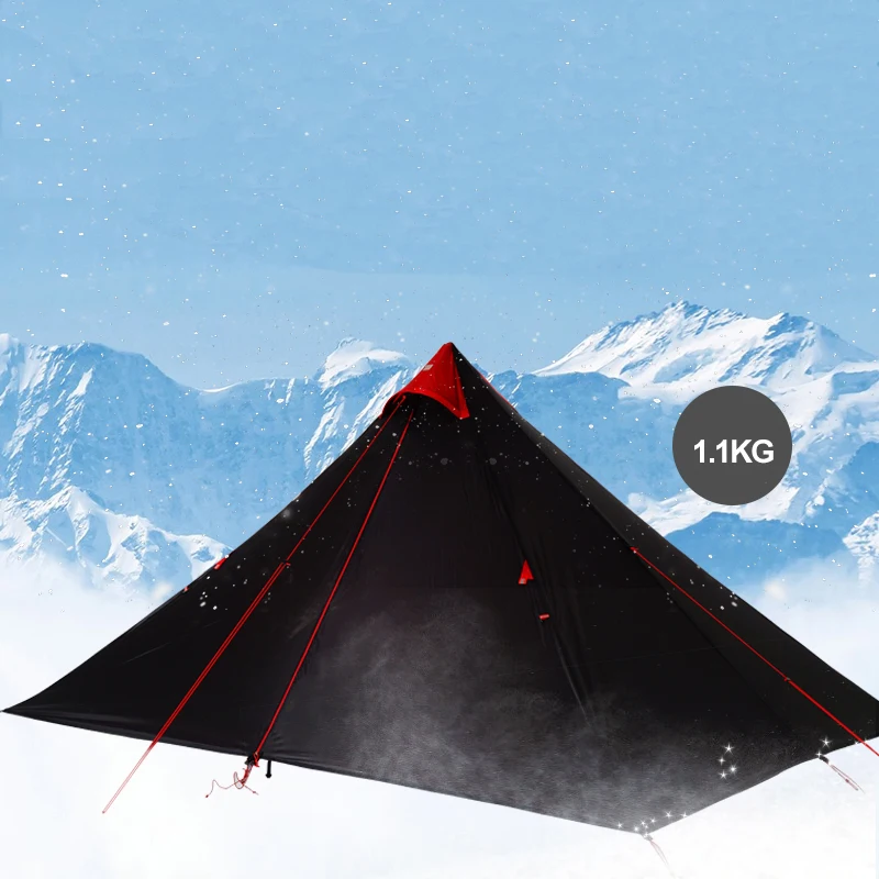 Günstig FLAME S CREED 2019 LanShan 1 Verbesserte version 15D silicon beschichtung ultra licht 3 jahreszeiten 1 person 2 schicht zelt carpas de camping
