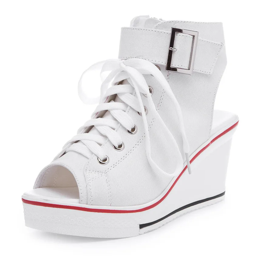 open toe trainers