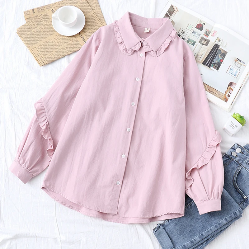 

Autumn Women White Blouses Long Sleeve Shirt Women Camisas Femininas Female Tops Fashion Cotton Shirt Tops For Girls