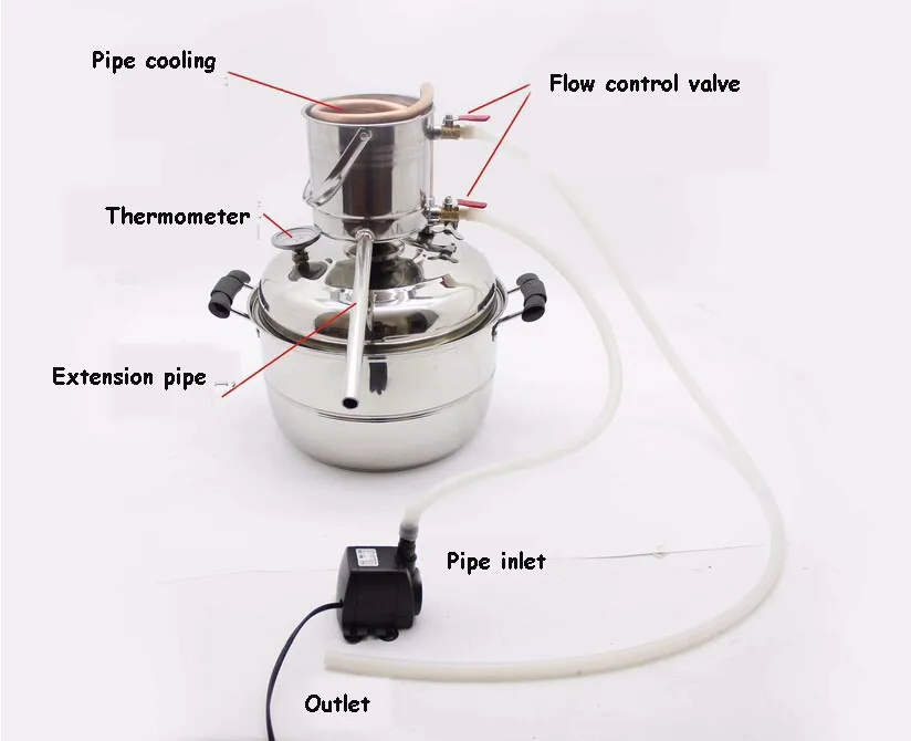 10л бар Домашний винный сок цветочный дистиллятор воды пивоварня оборудование производитель алкоголя виски самогон