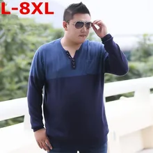 Мужской Хлопковый тонкий пуловер размера плюс 8XL, повседневный вязаный полосатый вязаный свитер, Мужская трикотажная одежда