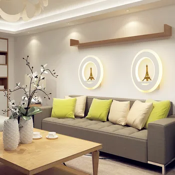 

20CM 19W Modern Simple Stype LED Wall Lamp Acrylic Bedroom living room Eiffel Tower Light Fixtures Decorative wall light 85-265V