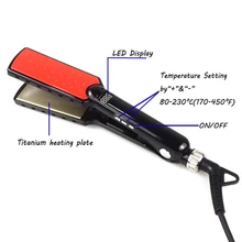 Выпрямитель для волос с двойным VoltageVoltage, профессиональная Настройка керамического покрытия, светодиодный дисплей, паровой